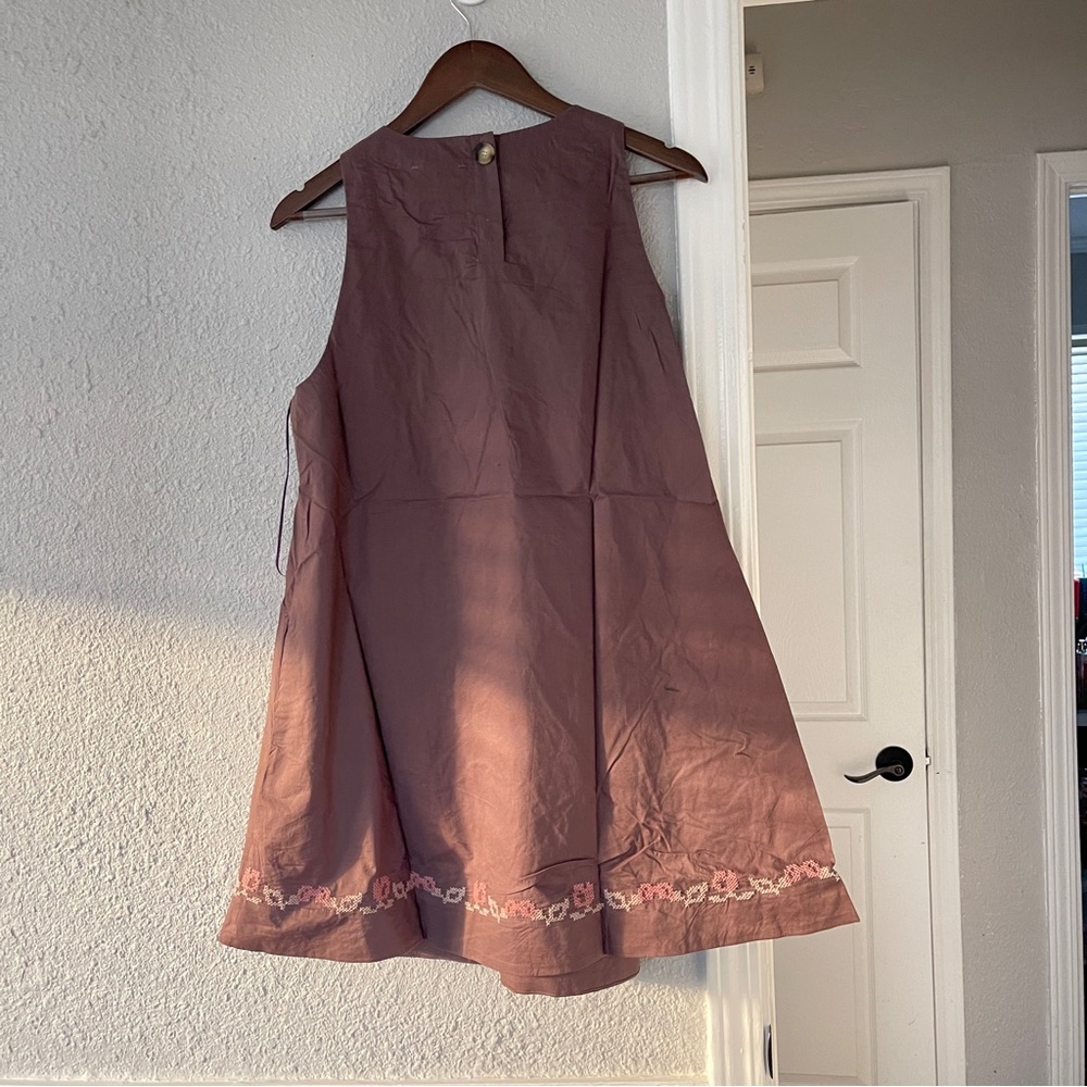 Anthropologie Mable dark plum embroidery Floral print mini dress M NWT - Picture 11 of 12